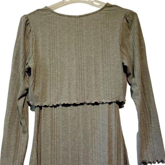 Juniors/Womens 2 pc Dress Set   Dress and Crop Jacket  Grey  XXL Ribbed Knit NWT - Picture 3 of 8